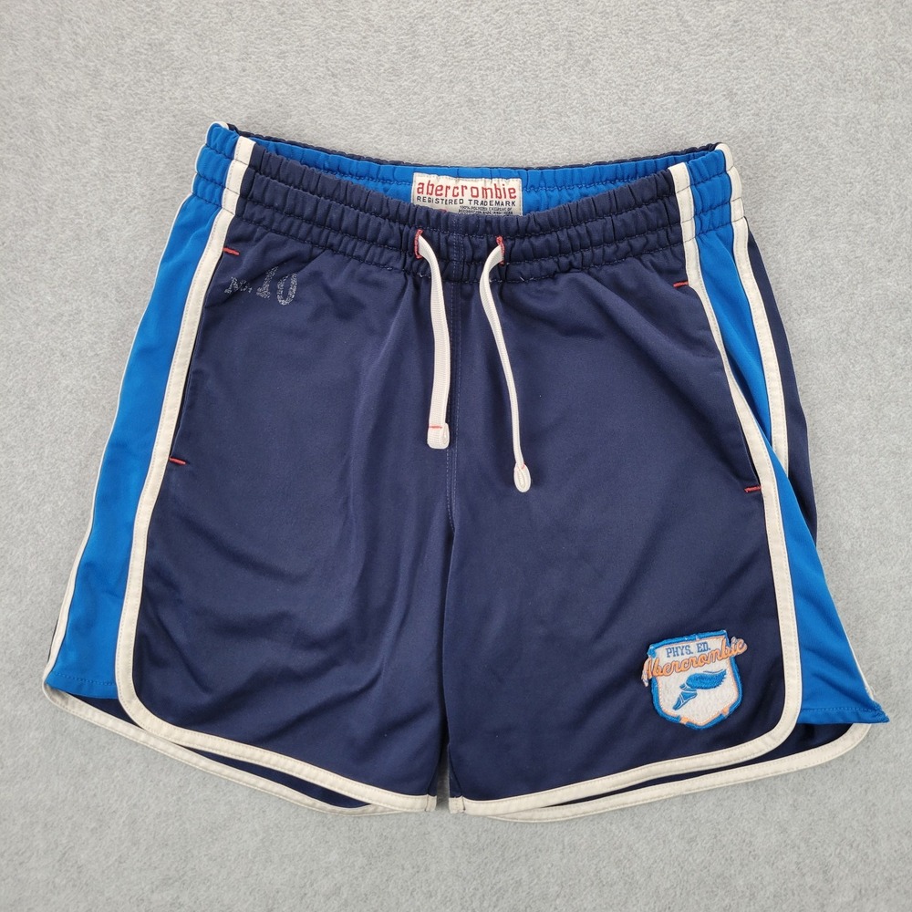 Vintage‎ Abercrombie Fitch Thick Shorts Mens Size Small Blue Phys ED